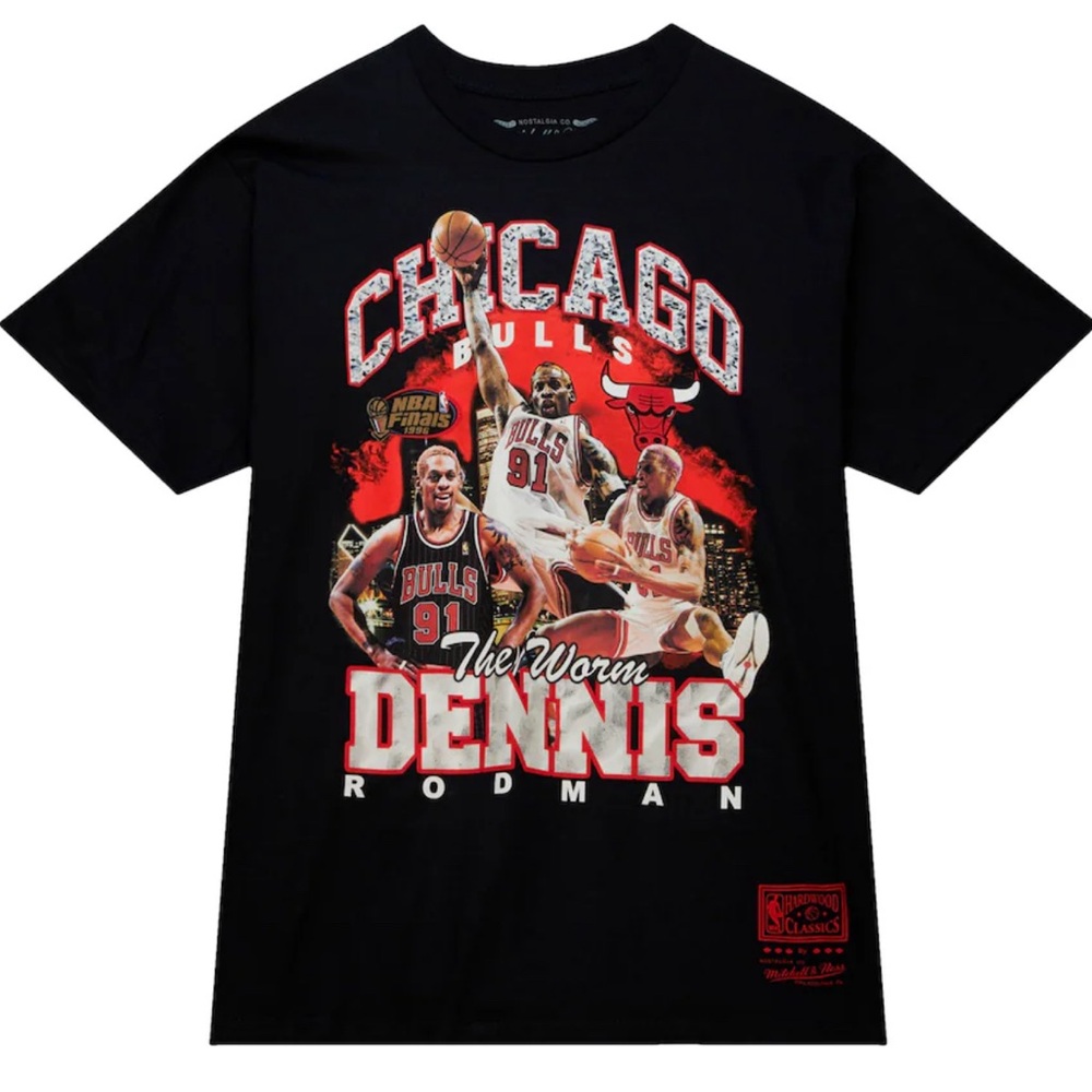 Dennis Rodman‎ The Worm Shirt Mens XL Black Chicago Bulls NBA Finals 96 NBA